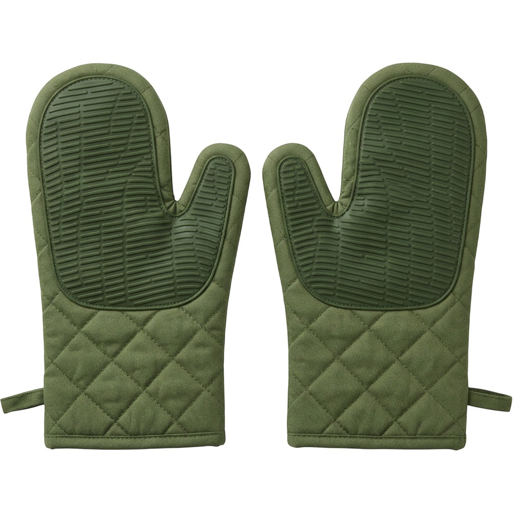 Novoa Quilted Oven Mitt Pair 32 cm Moss Green - Product view