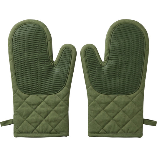 Novoa Quilted Oven Mitt Pair 32 cm Moss Green - Product view