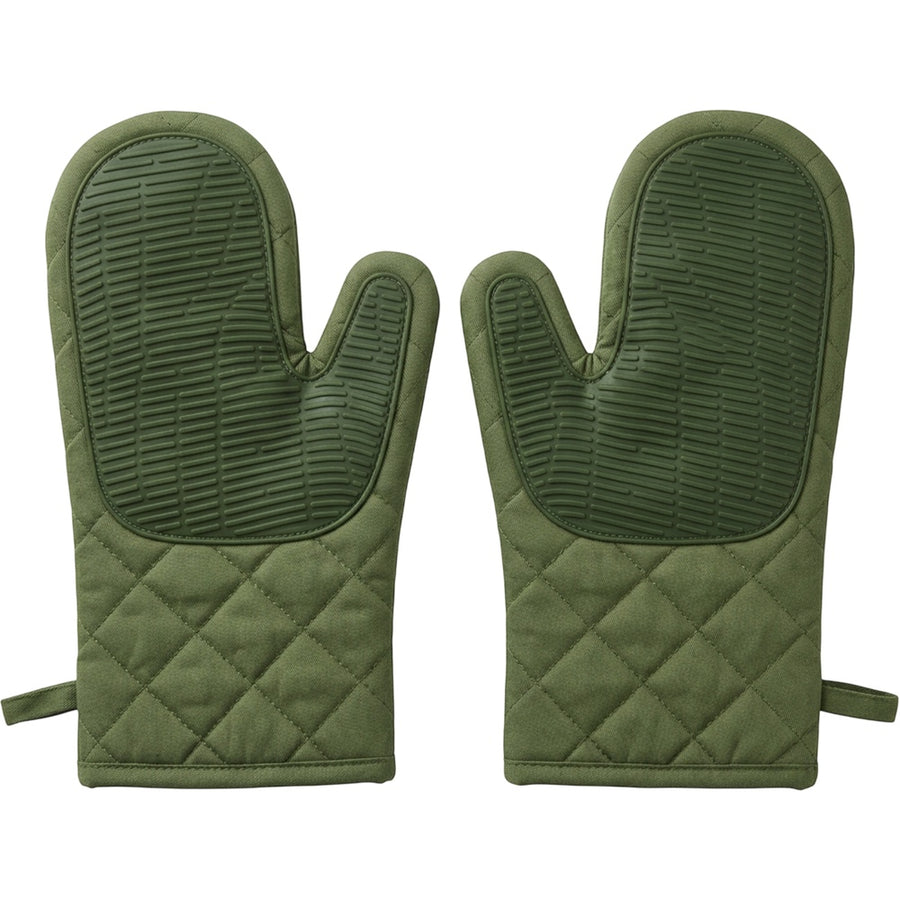 Novoa Quilted Oven Mitt Pair 32 cm Moss Green